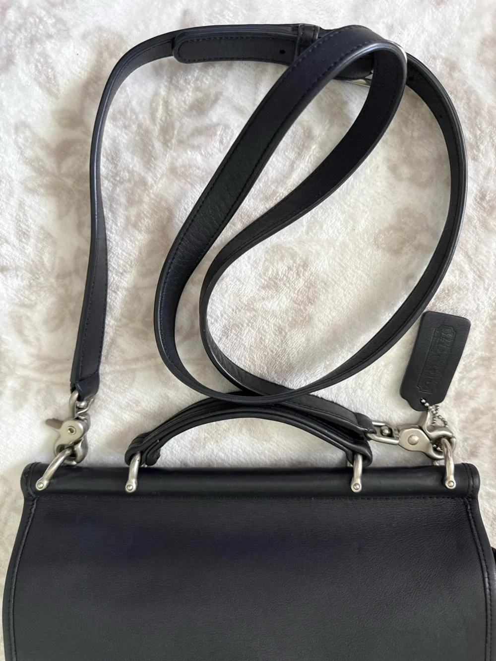 EUC Coach 9927 Willis Bag Black Glove Tanned Leather Nickel Hardware Vintage